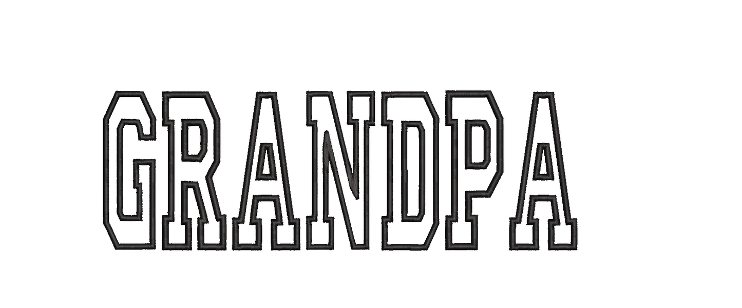 Grandpa Applique Machine Embroidery Design, Father's Day, Digital Instant Download, 9in Includes a Repositionable hoop file