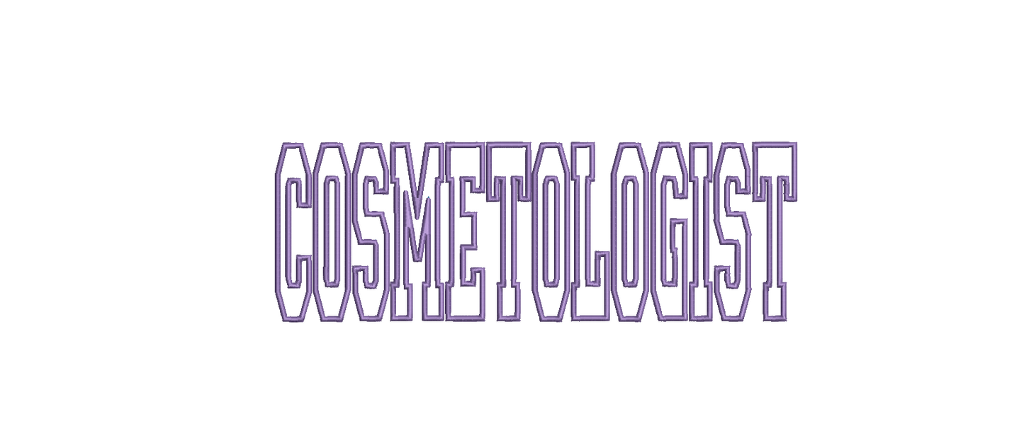 Cosmetologist Applique Machine Embroidery Design, Digital Instant Download, 11.5 x4 inch for 12x5 Repositionable hoop file