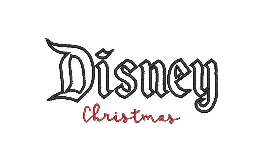 Christmas Applique Machine Embroidery file design, Disney Christmas Holiday Digital File Instant Download 7in and 9in