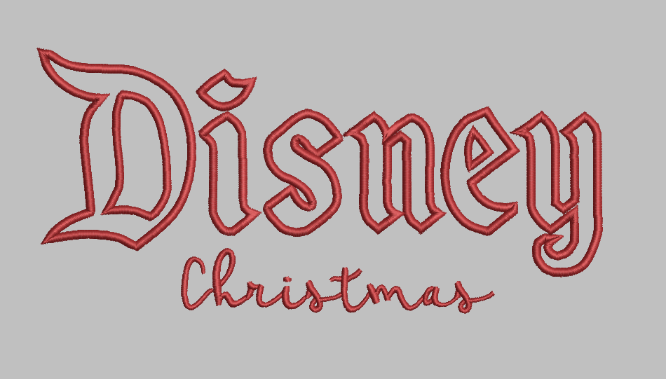 Christmas Applique Machine Embroidery file design, Disney Christmas Holiday Digital File Instant Download 7in and 9in