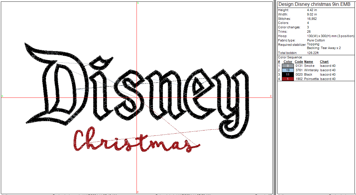 Christmas Applique Machine Embroidery file design, Disney Christmas Holiday Digital File Instant Download 7in and 9in