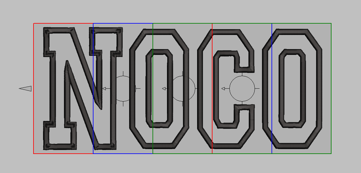 NOCO Applique Machine Embroidery Design, Digital Instant Download, 11x5 inch for 12x5 Repositionable hoop file