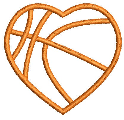Basketball machine embroidery file Love Basketball Digital design Instant download 4 sizes