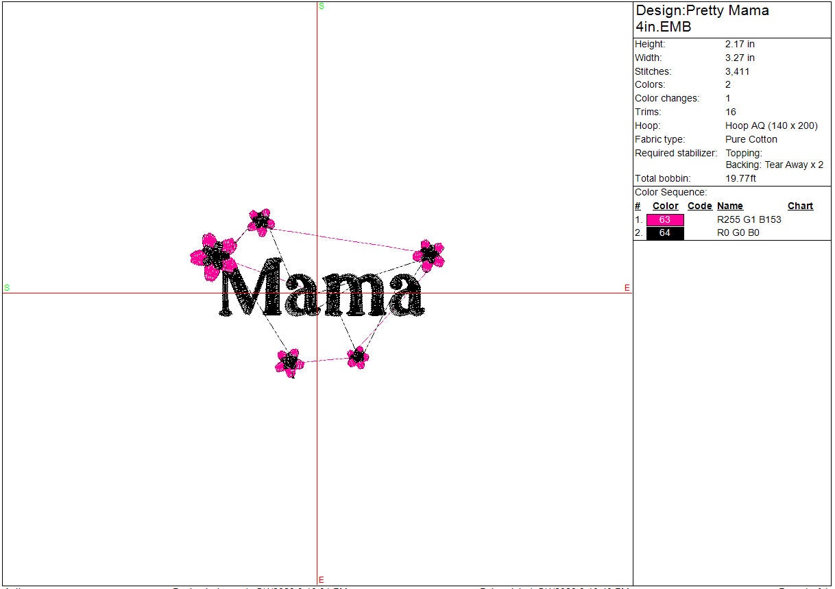 Mama machine embroidery Mother's Day file design, Digital File Instant Download