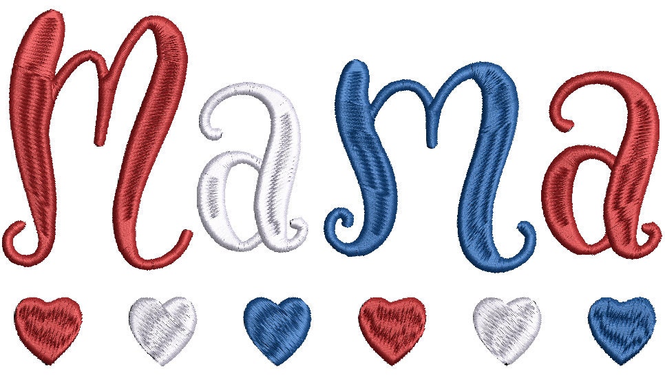 Mama machine embroidery Mother's Day digital design Heart Mamma Mommy Embroidery Digital File Instant Download