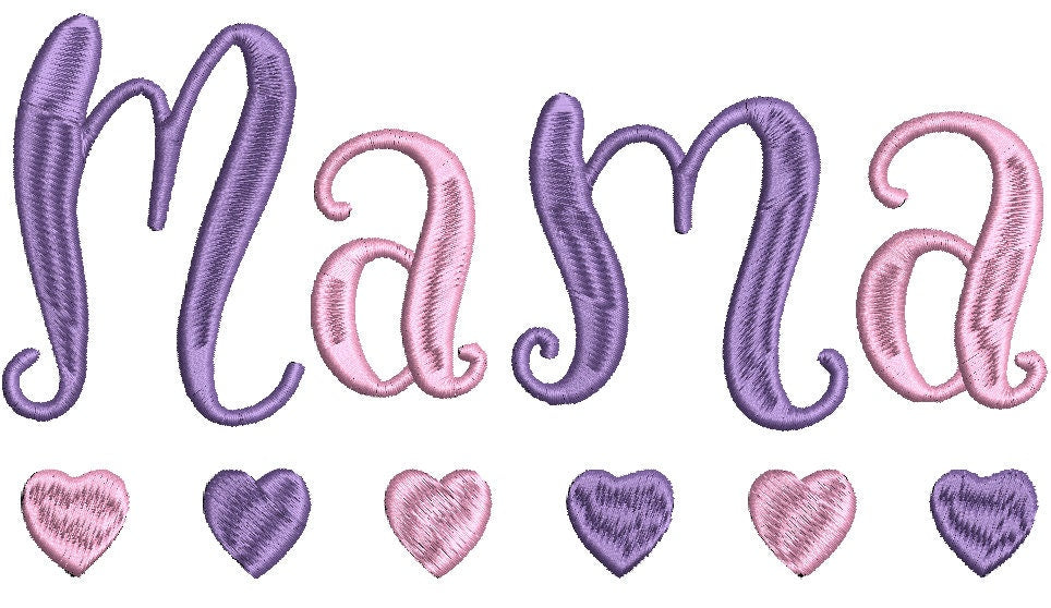 Mama machine embroidery Mother's Day digital design Heart Mamma Mommy Embroidery Digital File Instant Download