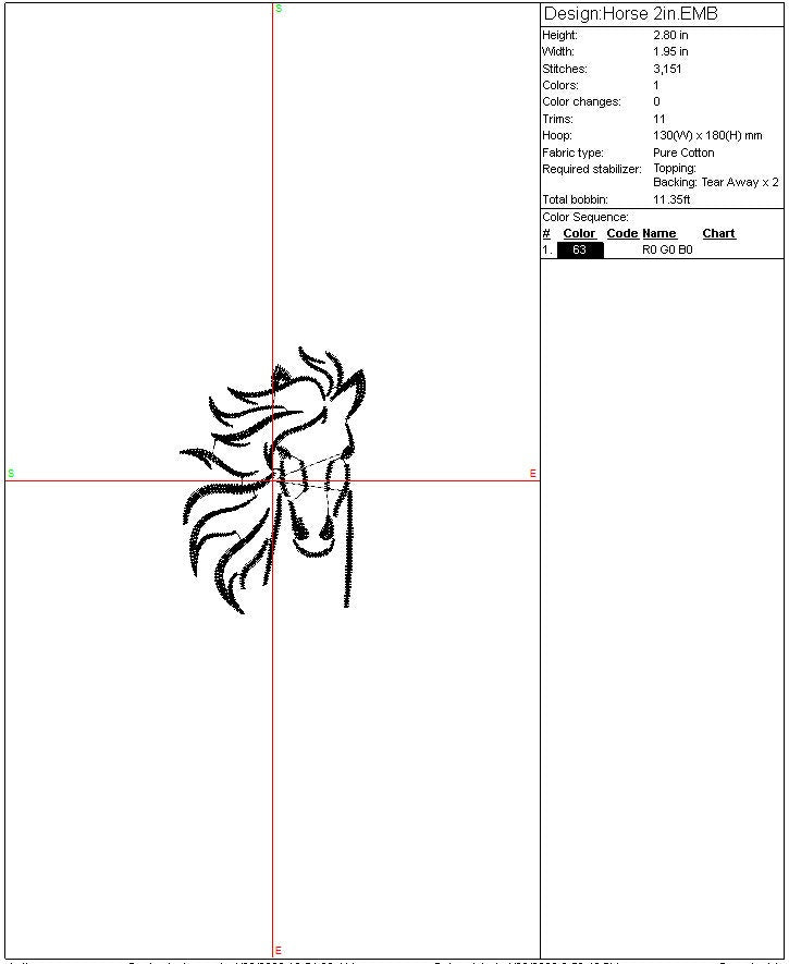 Horse Silhouette machine embroidery file design, Digital File Instant Download