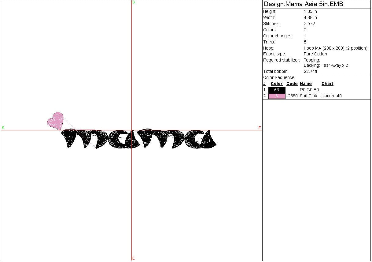 Mama Anime font machine embroidery Mother's Day file design, Digital File Instant Download