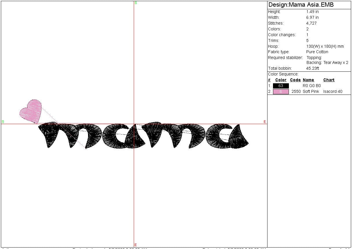 Mama Anime font machine embroidery Mother's Day file design, Digital File Instant Download