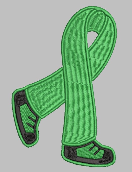 Melanoma Cancer Awareness Ribbon machine embroidery file, Walk for Cure, May Cancer Awareness design Digital File Instant Download 4 sizes