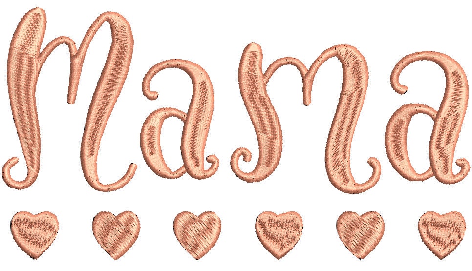 Mama machine embroidery Mother's Day digital design Heart Mamma Mommy Embroidery Digital File Instant Download