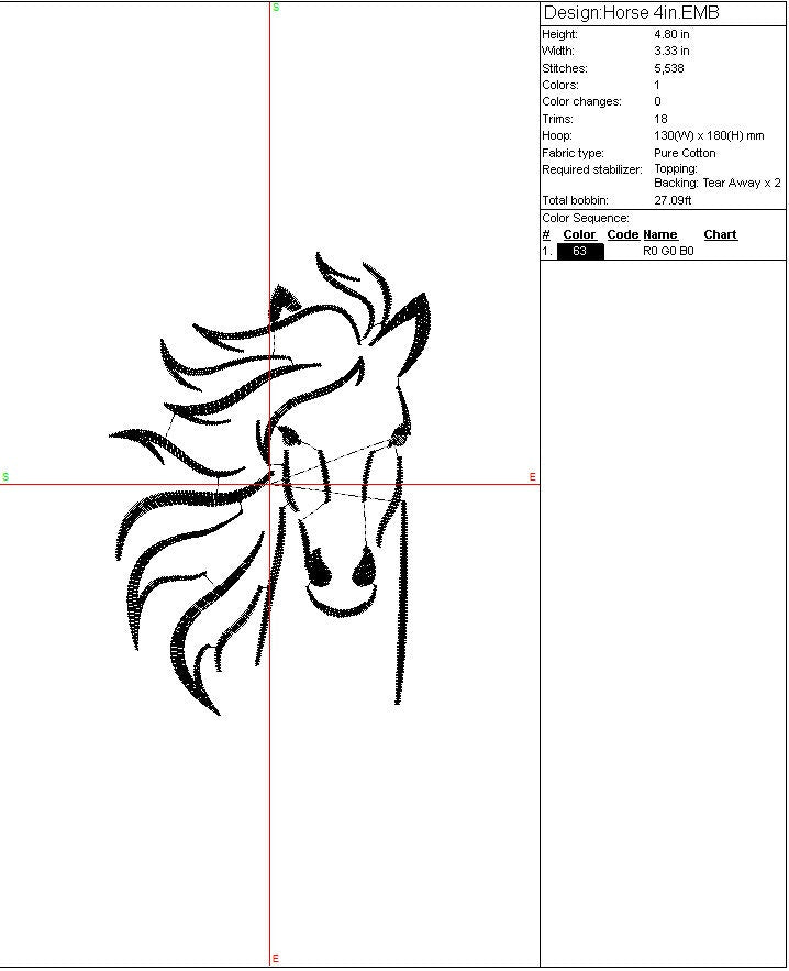 Horse Silhouette machine embroidery file design, Digital File Instant Download