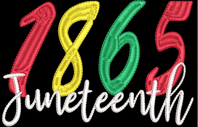 Juneteenth machine embroidery file design Black History Digital File Instant Download 6in
