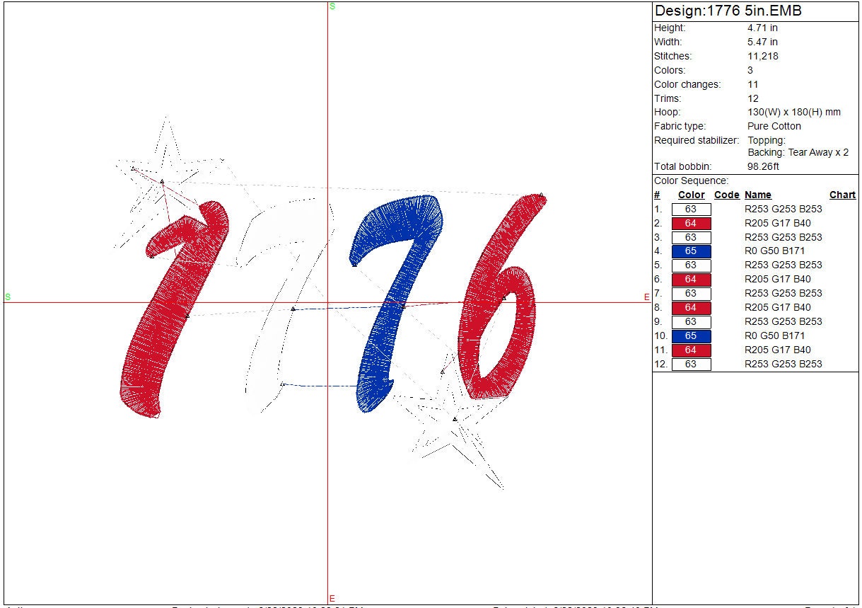 4th of July machine embroidery design, Independence Day Patriotic 1776 digital file, Instant Download