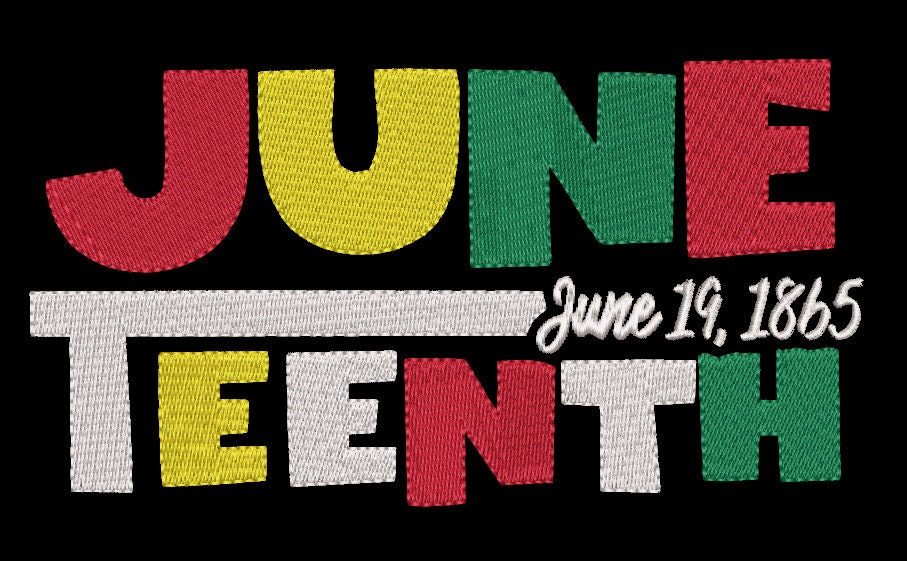 Juneteenth Machine embroidery design file Black History Digital File Instant Download 6in