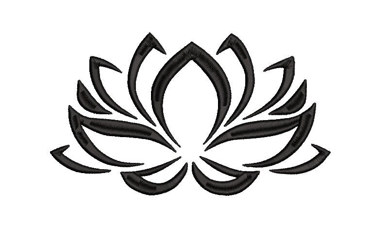 Lotus Flower machine embroidery file design, Digital File Instant Download 6 sizes