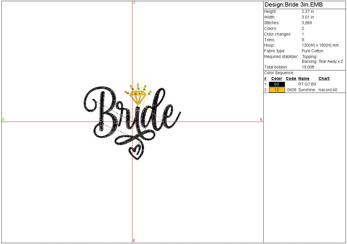 Bride machine embroidery file Bridal Shower digital design Wedding Embroidery File, Instant Download
