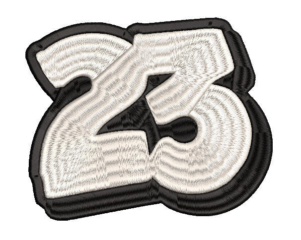 Number 23 machine embroidery file design, Digital File, Instant Download