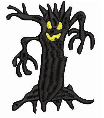 Creepy Halloween, Tree machine embroidery file design, Digital File Instant Download 3 sizes