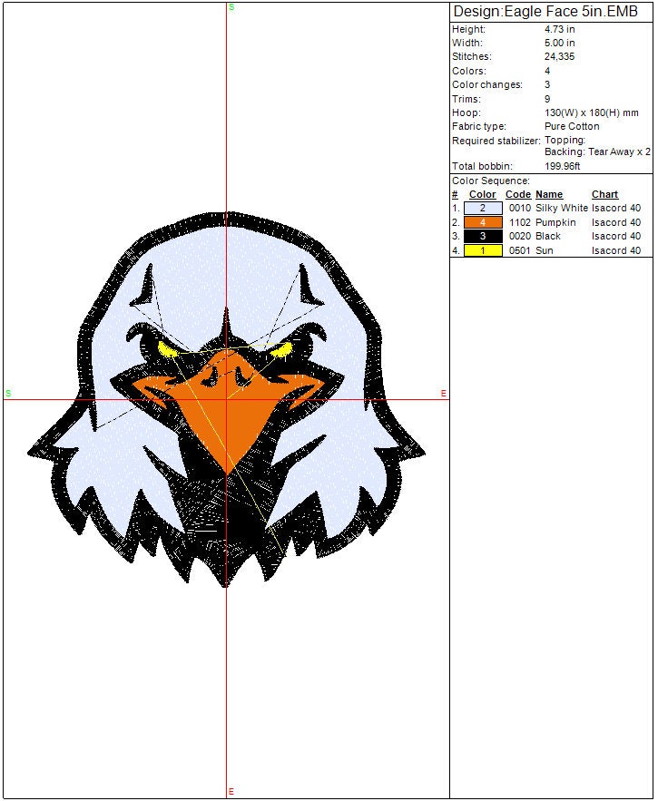 Eagle machine embroidery file design, Birds Eagle head Digital File, Instant Download