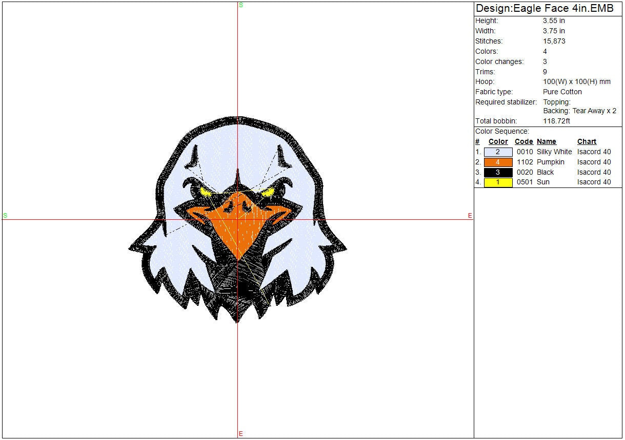 Eagle machine embroidery file design, Birds Eagle head Digital File, Instant Download