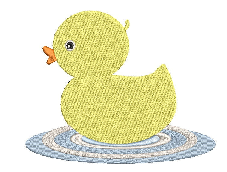 Rubber Duck machine embroidery file design, Yellow Duck Digital File, Instant Download 3 Sizes