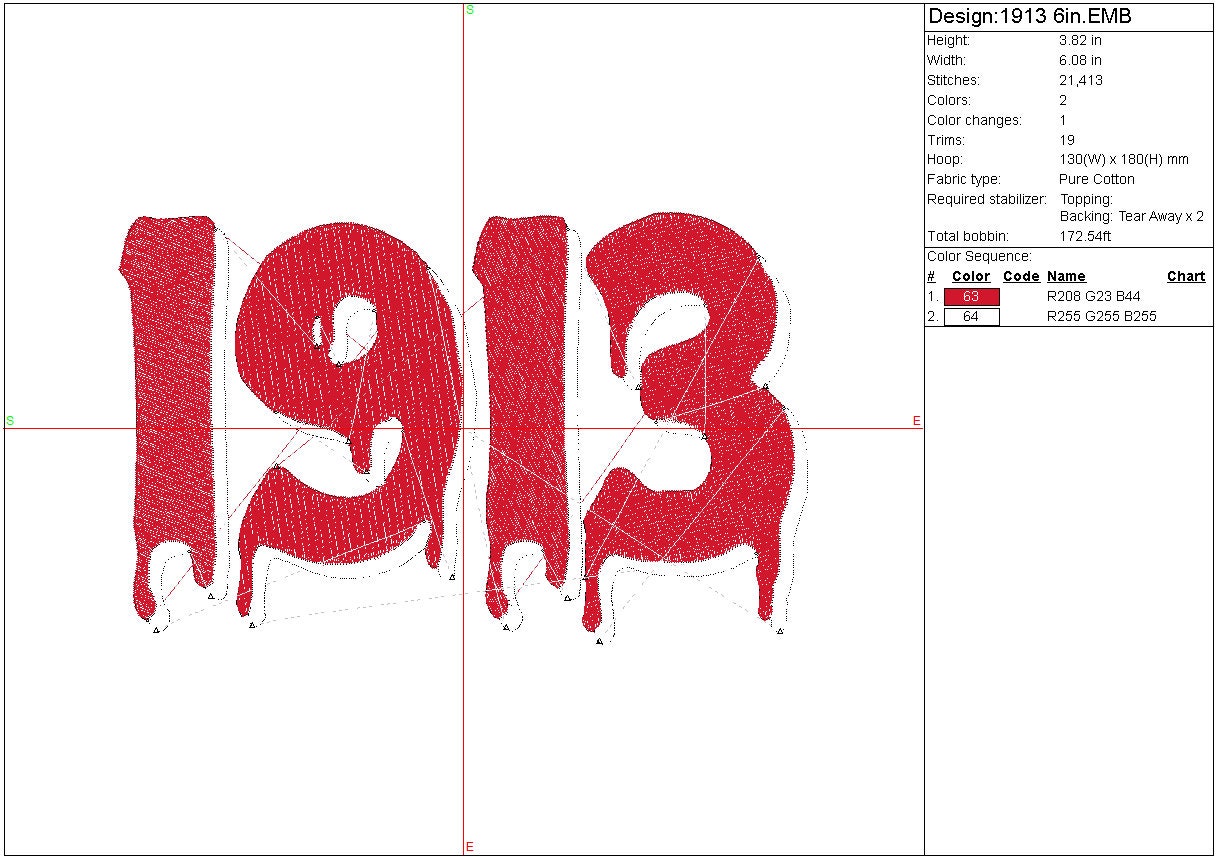 1913 machine embroidery Delta Sigma Theta Sorority file design DST Greek Digital File Instant Download