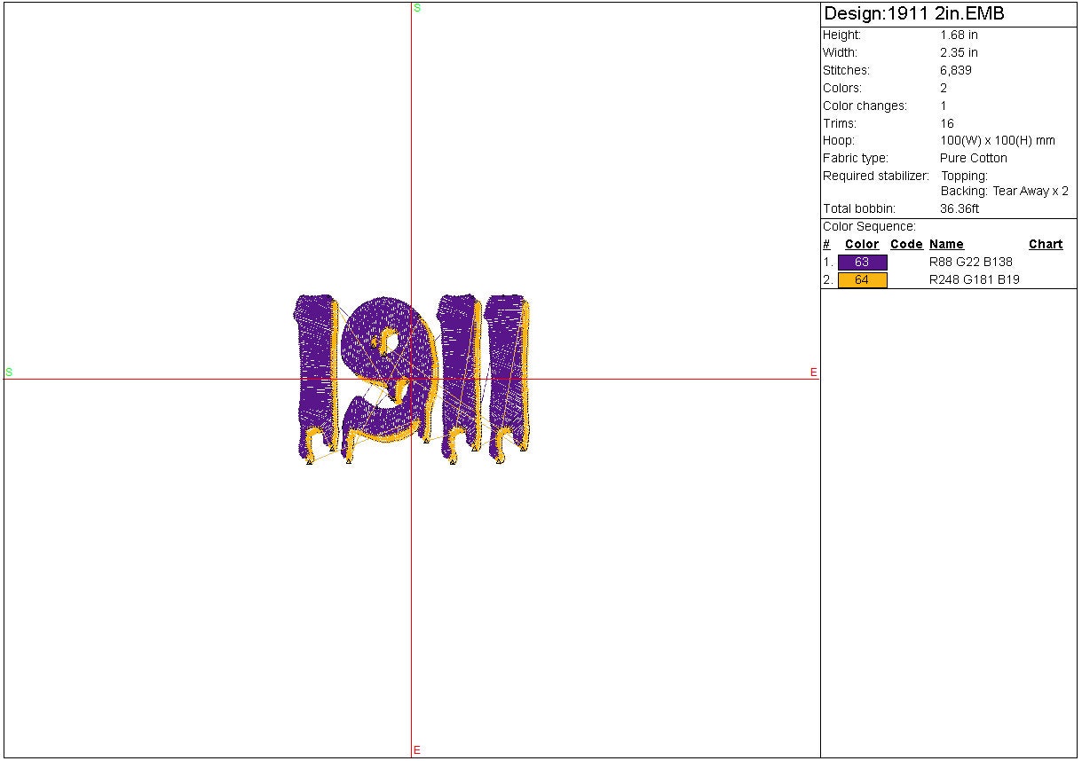 1911 machine embroidery, Omega Psi Phi Fraternity file design, Greek Digital File Instant Download