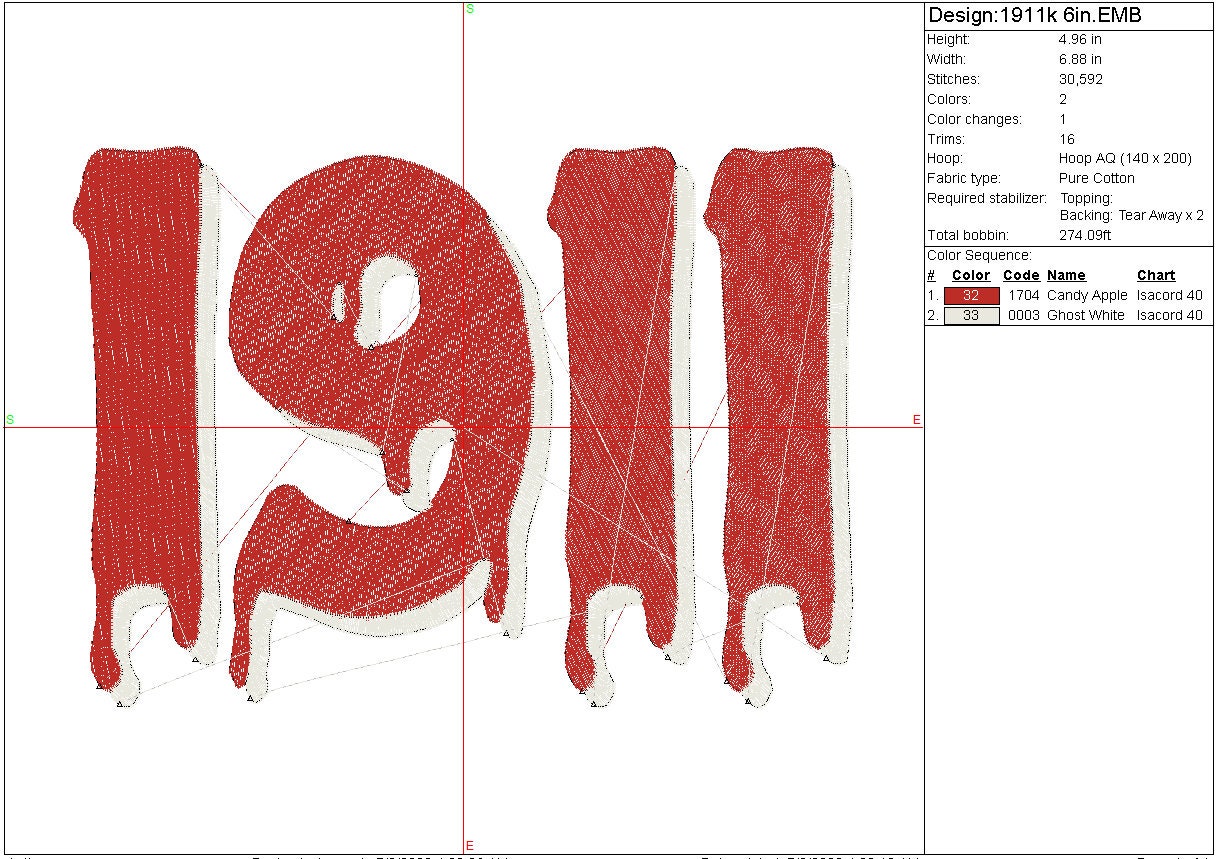 1911 Machine embroidery, Kappa Alpha Psi Fraternity file design, Greek Digital File Instant Download