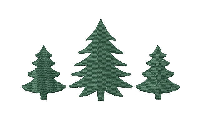Christmas Furs Trees machine embroidery file design, Digital File Instant Download 3 sizes