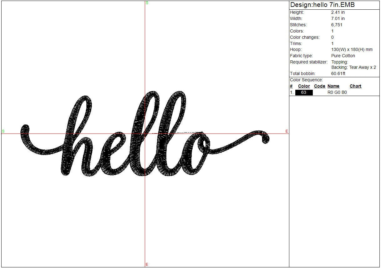 Hello machine embroidery file Inspiration digital design Welcome Embroidery File, Instant Download