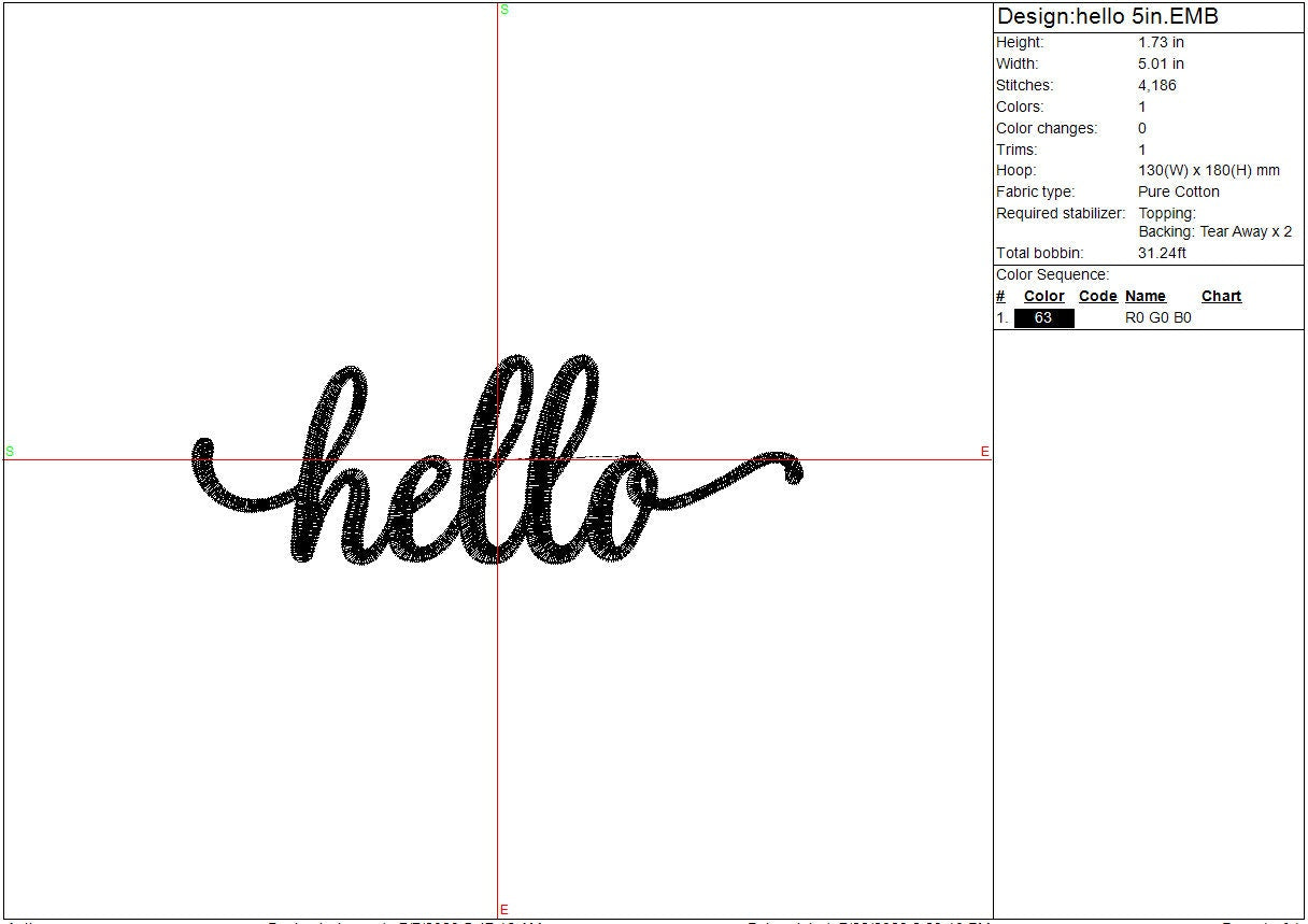 Hello machine embroidery file Inspiration digital design Welcome Embroidery File, Instant Download