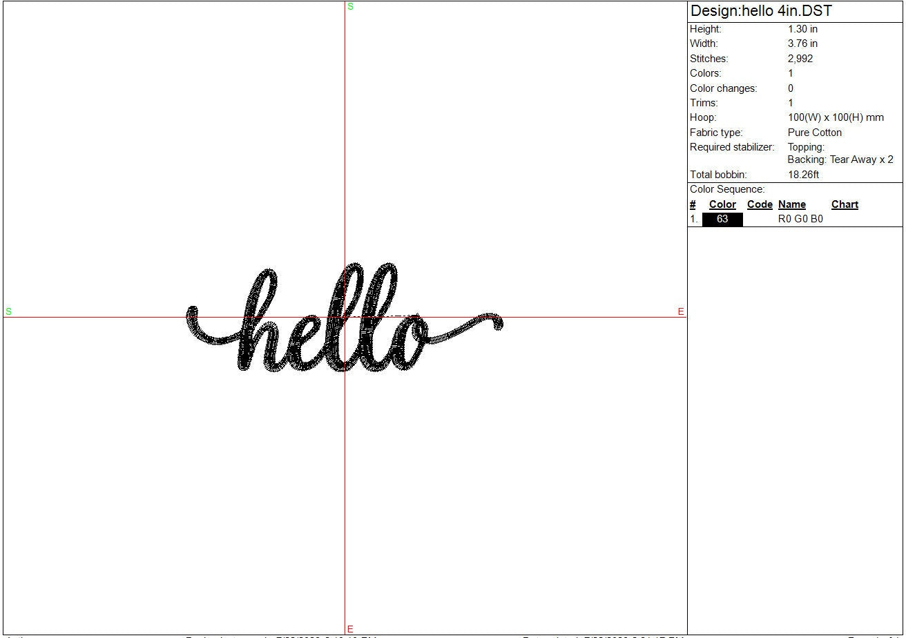 Hello machine embroidery file Inspiration digital design Welcome Embroidery File, Instant Download