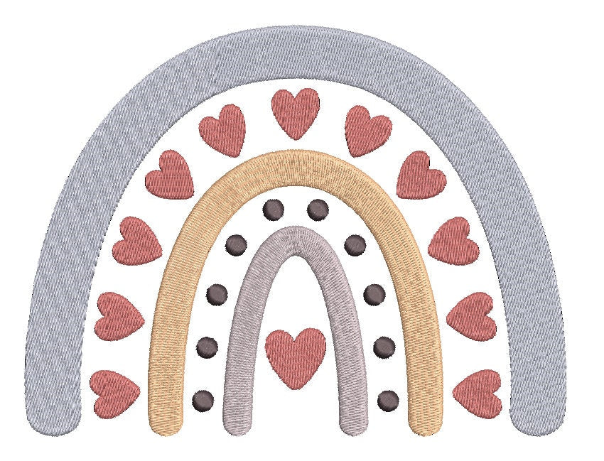 Hobo Rainbow machine embroidery file design, Digital File Instant Download 3 sizes