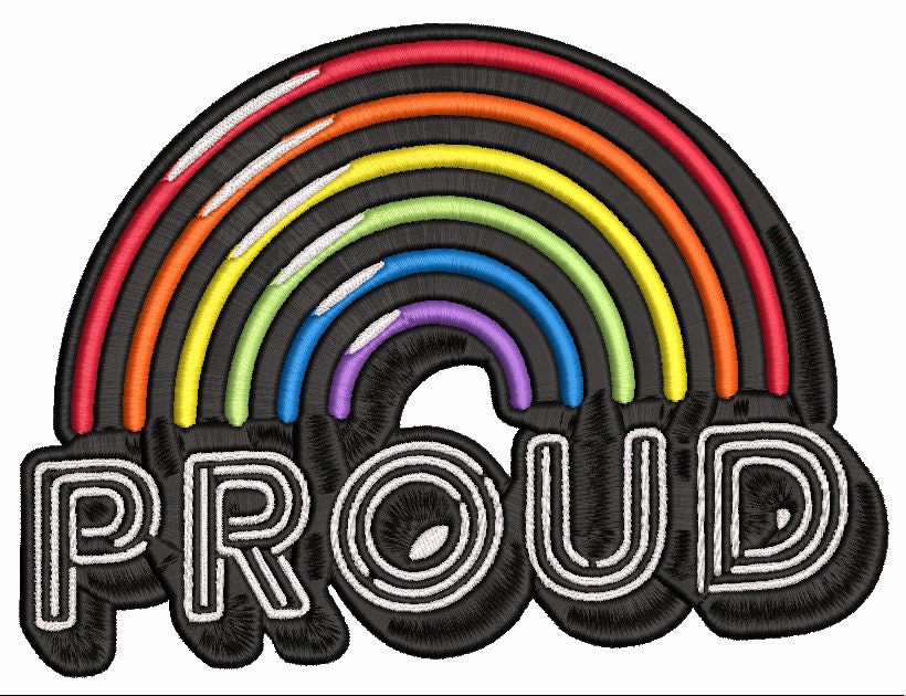 Proud Rainbow machine embroidery file design, Inspiration Digital File Instant Download
