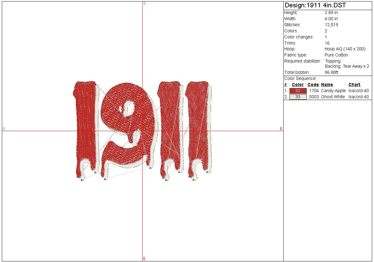 1911 Machine embroidery, Kappa Alpha Psi Fraternity file design, Greek Digital File Instant Download