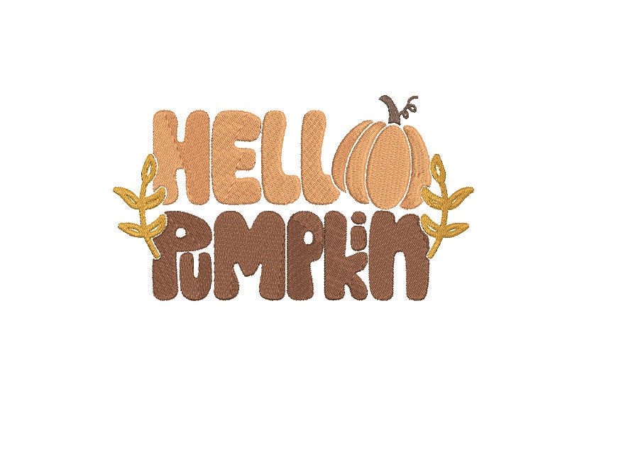 Fall Embroidery design, Welcome Fall, Hello Pumpkin machine embroidery design, Thanksgiving Holiday, Digital File Instant Download