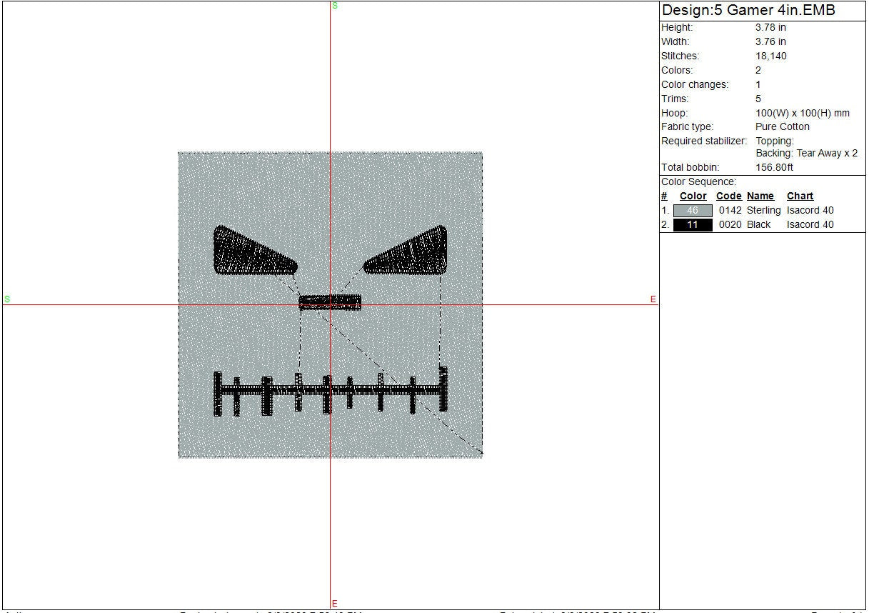 Gamer machine embroidery file design mine game block Digital File Instant Download