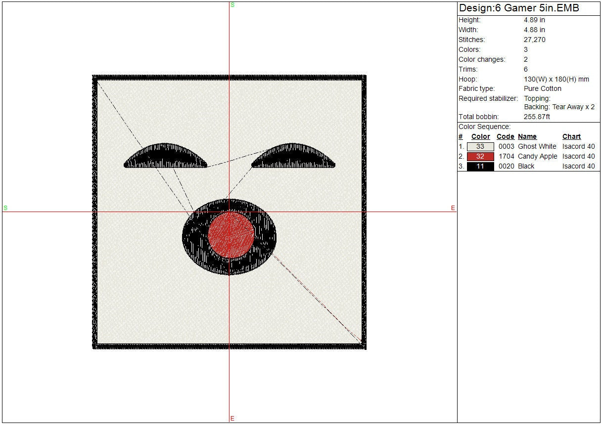 Gamer machine embroidery file design mine game block head Digital File Instant Download