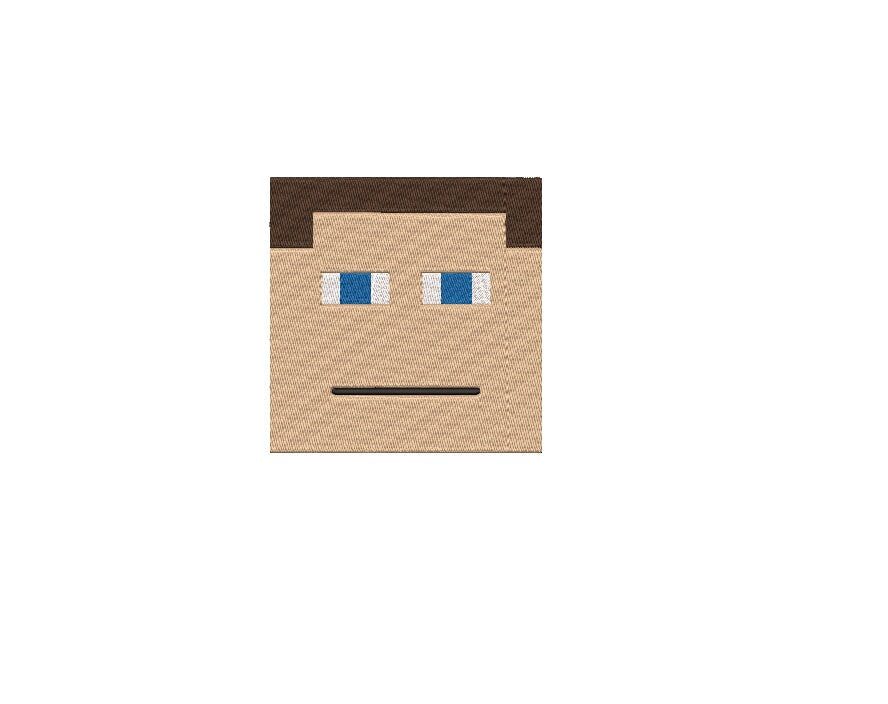 Gamer Head machine embroidery file design mine block game Digital File Instant Download