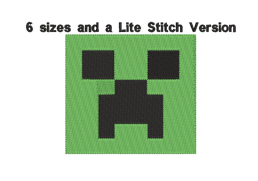 Gamer machine embroidery file design, Mine Game, creeper Digital File, craft Instant Download 6 sizes