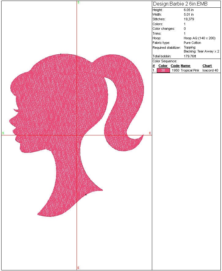 Bundle Barbie Doll machine embroidery design, Girls Barbie Doll, Digital File Instant Download, Each design 3 sizes. 4in, 6in, 8in