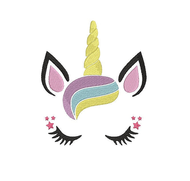 Unicorn machine embroidery design, Cute Girls digital unicorn File Instant Download