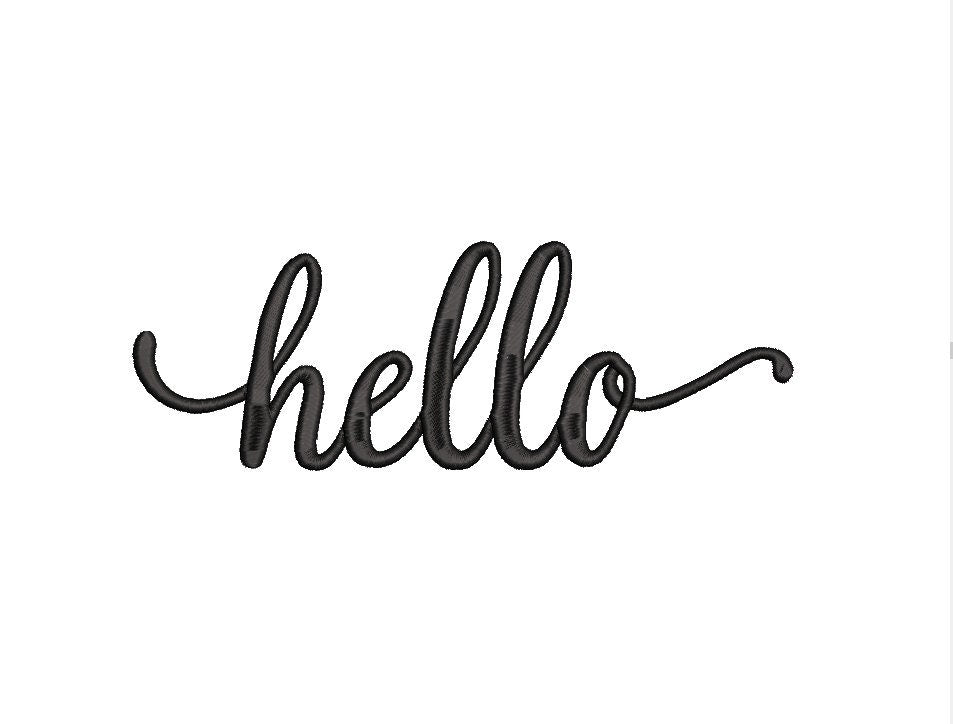 Hello machine embroidery file Inspiration digital design Welcome Embroidery File, Instant Download