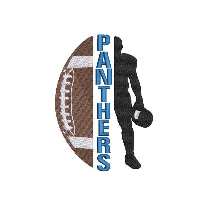 Panthers FootBall machine embroidery file design Sports Digital File Instant Download 2 sizes to fit 4x4 and 5x7 hoops