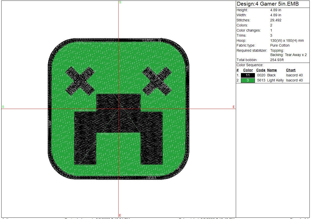 Gamer machine embroidery file design Game Digital File Instant Download