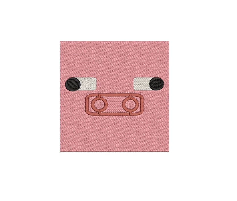 Gamer machine embroidery design mine block head game Digital File Instant Download