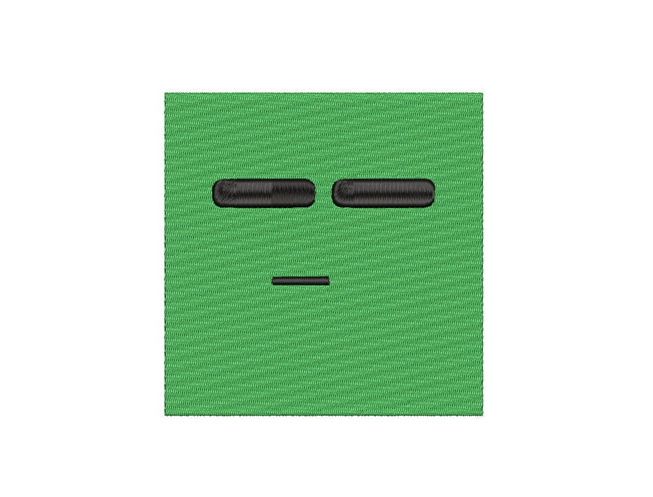 Gamer II Head machine embroidery file design mine block game Digital File Instant Download