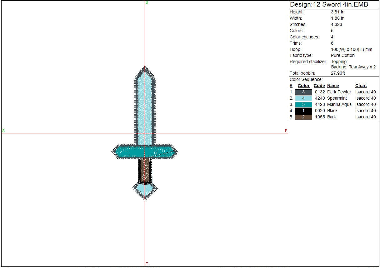 Gamer Swords Bundle machine embroidery design, Mine Game Digital File Instant Download, 3 designs, 2 sizes each