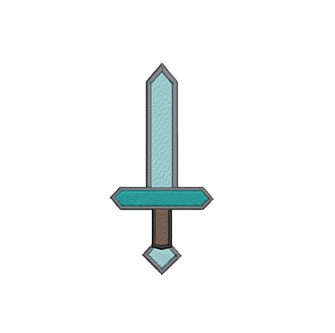 Gamer Swords Bundle machine embroidery design, Mine Game Digital File Instant Download, 3 designs, 2 sizes each